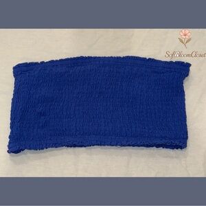 Forever 21 Royal Blue Smocked Crop Top